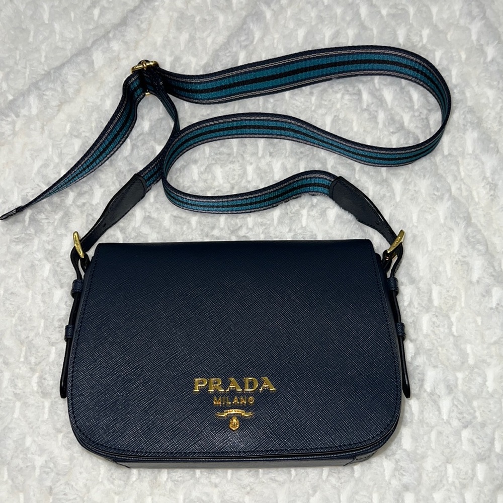 Prada Saffiano Leather Handbag-1BD192-Authentic-EUC